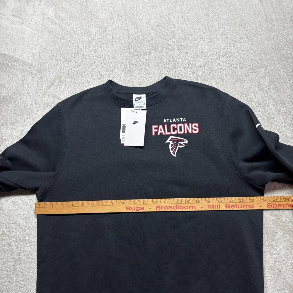 Nike Atlanta Falcons Sweatshirt Mens M Black Club Fleece Crew Pullover Swoosh - Picture 7 of 7